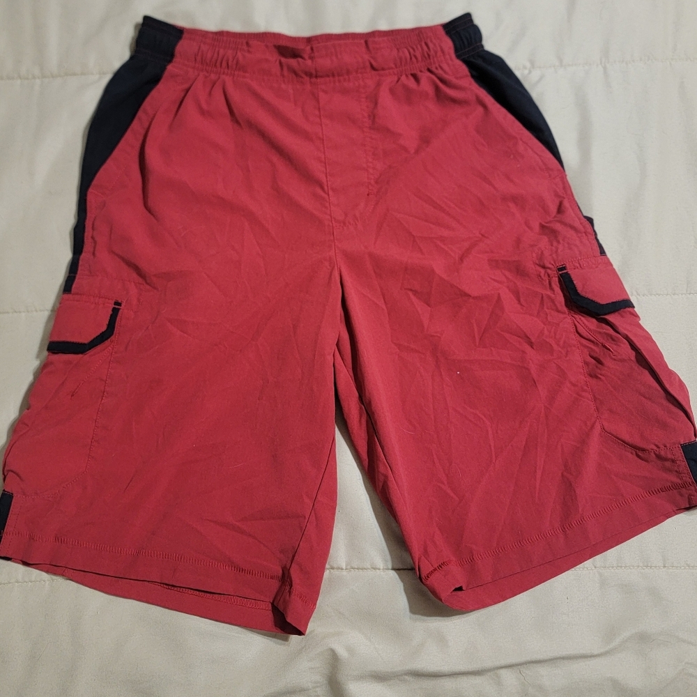 Nike Vintage Red & Black Cargo Swim Trunks- Size Large